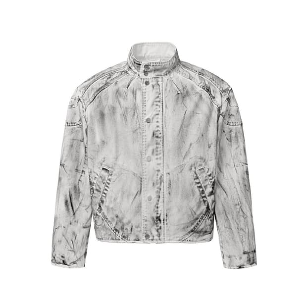 (1회착 우체국 택포가격) 본바트 패디드 데님 바이커 자켓 3