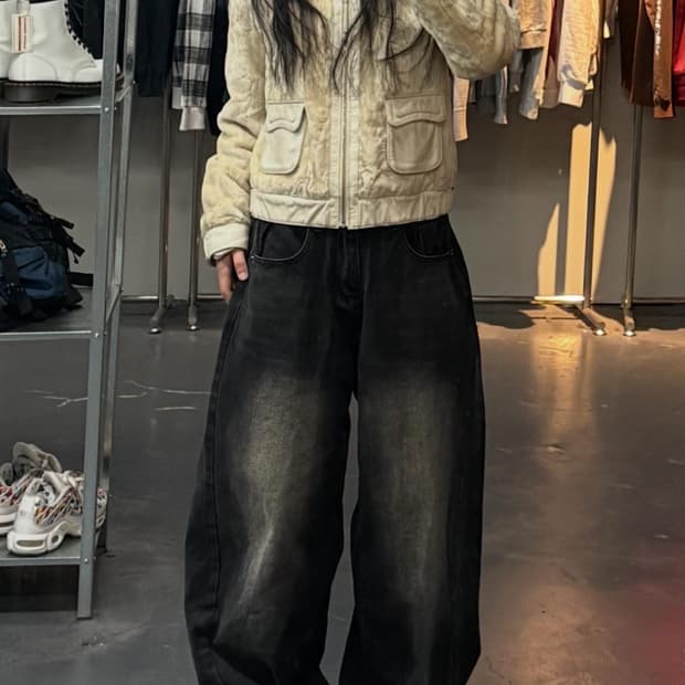 베네통 퍼 가죽디테일 자켓 A3321