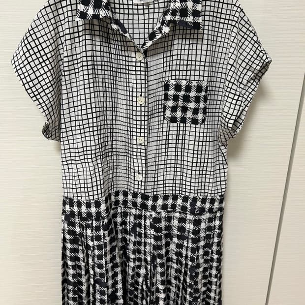 Sonia rykiel 소니아리키엘 체크 반팔원피스