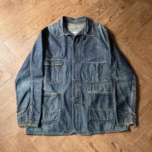 [L]WAREHOUSE 웨어하우스 빈티지 워싱 데님 초어 자켓