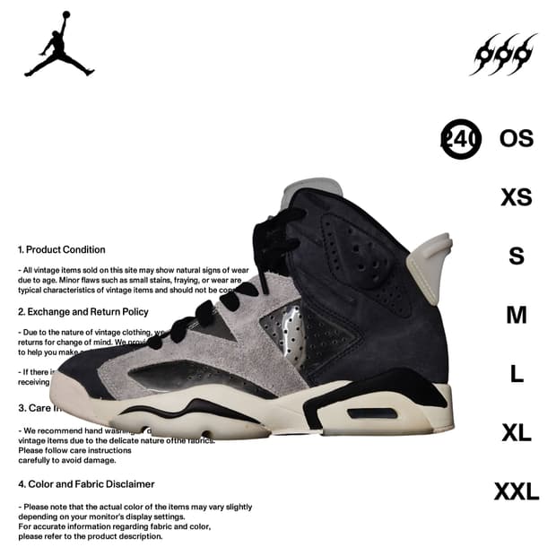 나이키 에어 조던 6 레트로 우먼스 테크 크롬 240사이즈