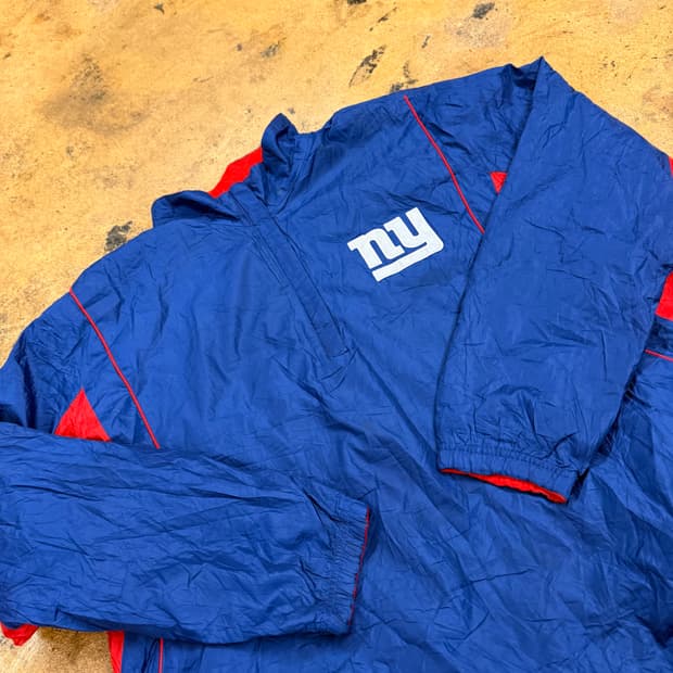[ 정품/2XL ] NFL 뉴욕 자이언츠 플리스 아노락 바람막이 웜업