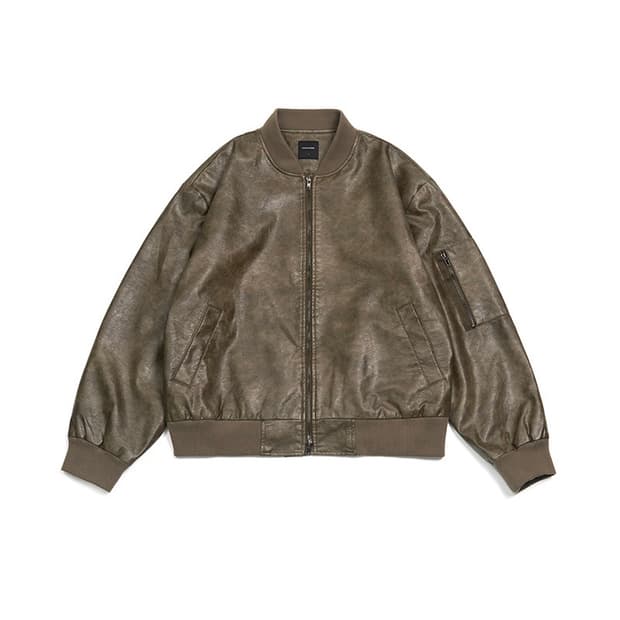 Excontainer leather ma-1 jacket (M)