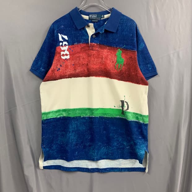 XL 폴로랄프로렌 커스텀핏 빅포니 프린팅 PK 반팔 카라티