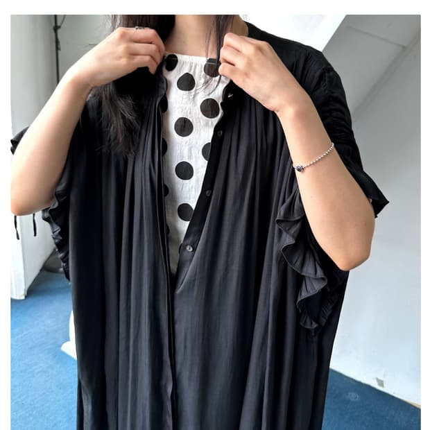 Shirred panel design wide onepiece