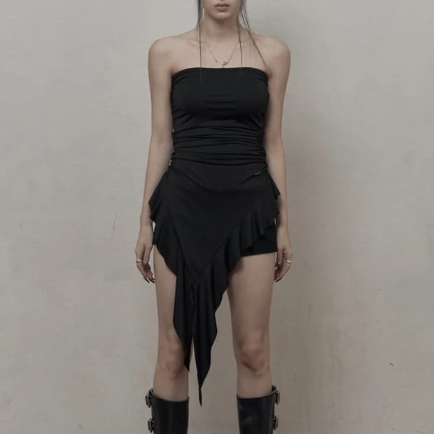 카키포인트 러플 레이어드 탑 Ruffled Layered Top