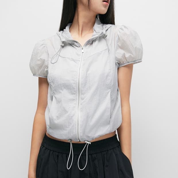 Mixxo 미쏘 나일론 시스루 반팔 점퍼