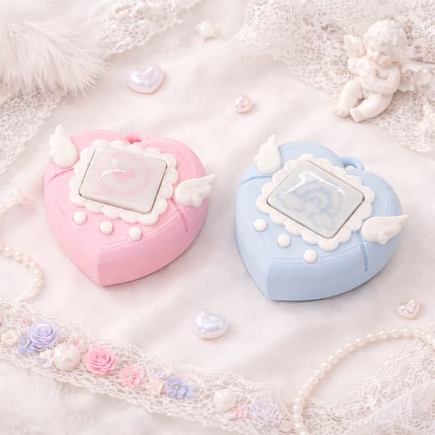 새상품 엔젤 하트 다마고치 클리커 클릭커 키캡 키링 피젯토이