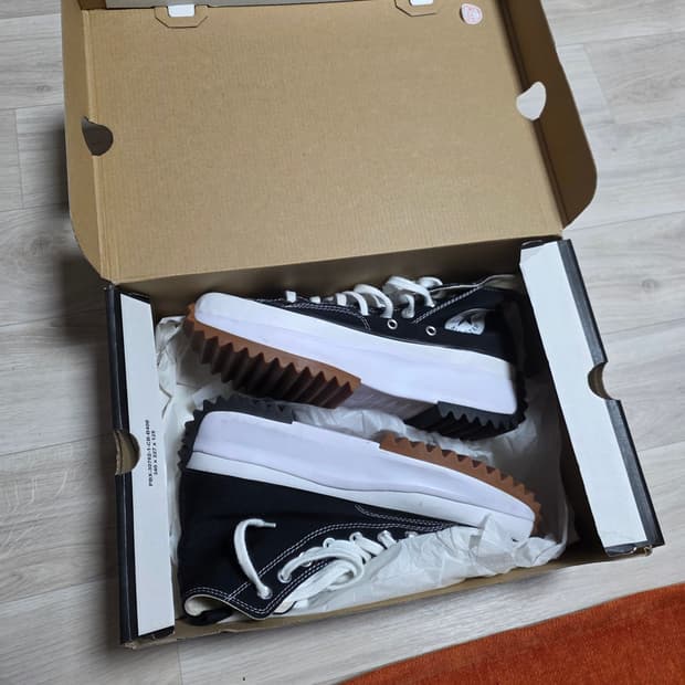 컨버스 런스타 하이크 하이 블랙 화이트 블랙 260