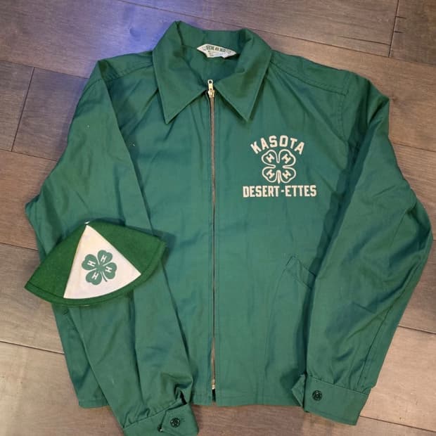 rare 60s 네잎클로버 블루종 헤링턴 자켓 L  