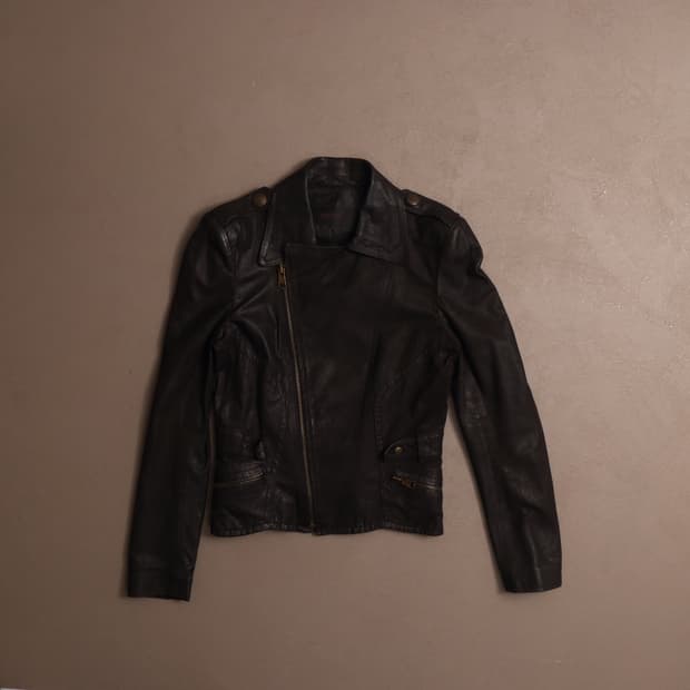 시스템 램스킨 라이더 크롭 가죽자켓 A1463