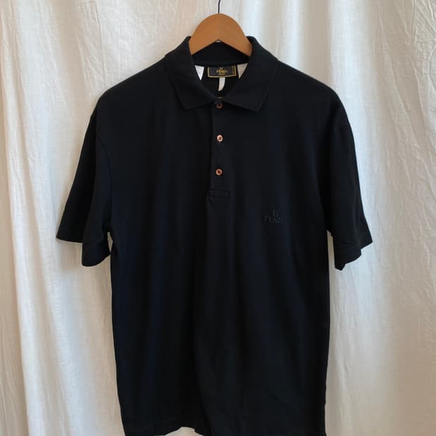 FENDI 블랙 피케 셔츠(MEN L)