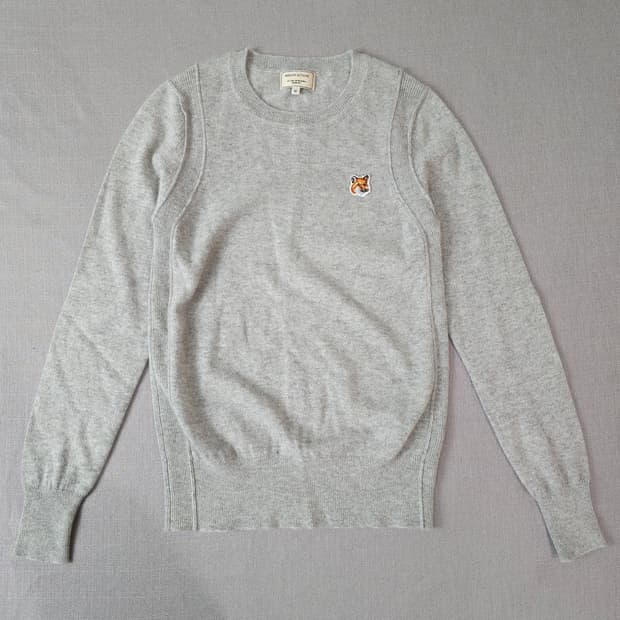 메종키츠네 스몰패치 로고 니트