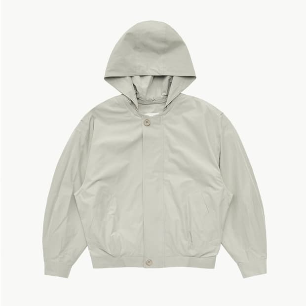 아모멘토 코튼 나일론 볼륨 점퍼 그레이베이지 M