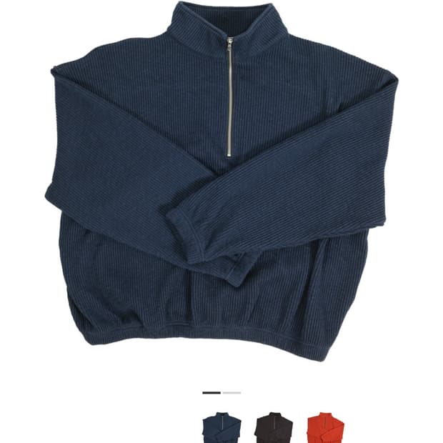 (2) 논노드 하프집 니트 네이비