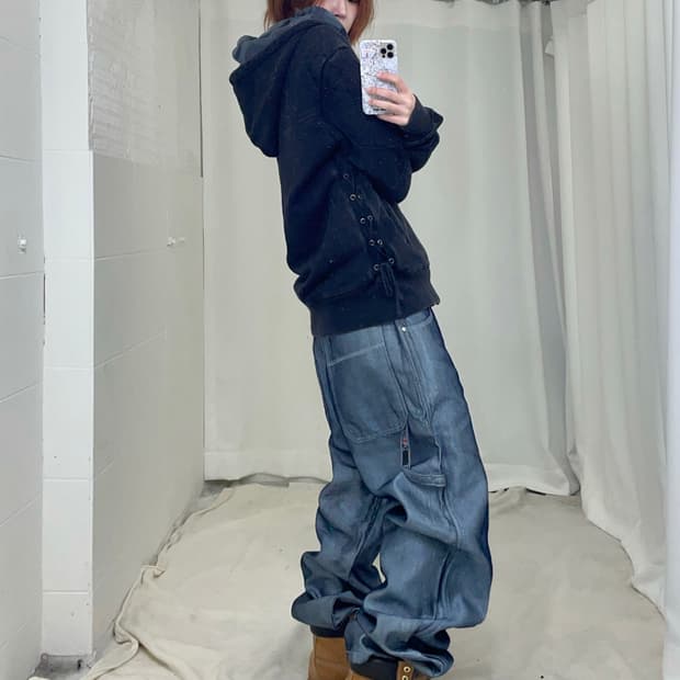 카도야 실버 그레이 힙합 스트릿 코디 세트