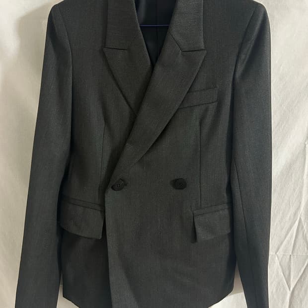 우영미 블레이저 카키그레이