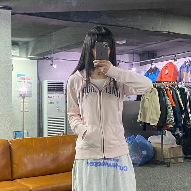 폴로진스 아치로고 딸기우유 후드집업 B4295