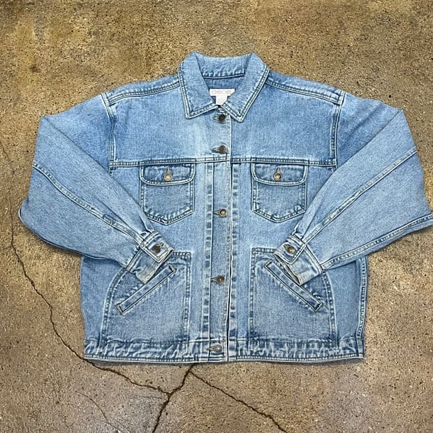 레어 90s 빈티지 USA 체로키 연청 트러커 데님자켓 청자켓