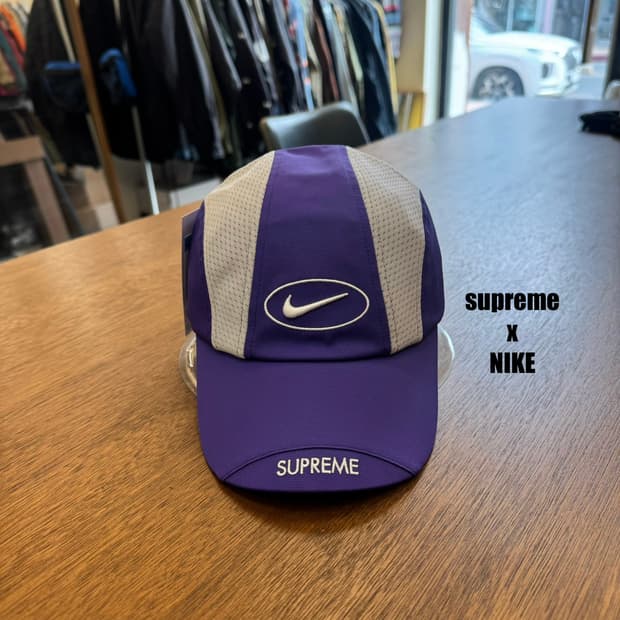 [M/L] 슈프림 x 나이키 러닝 햇 퍼플 - 25SS