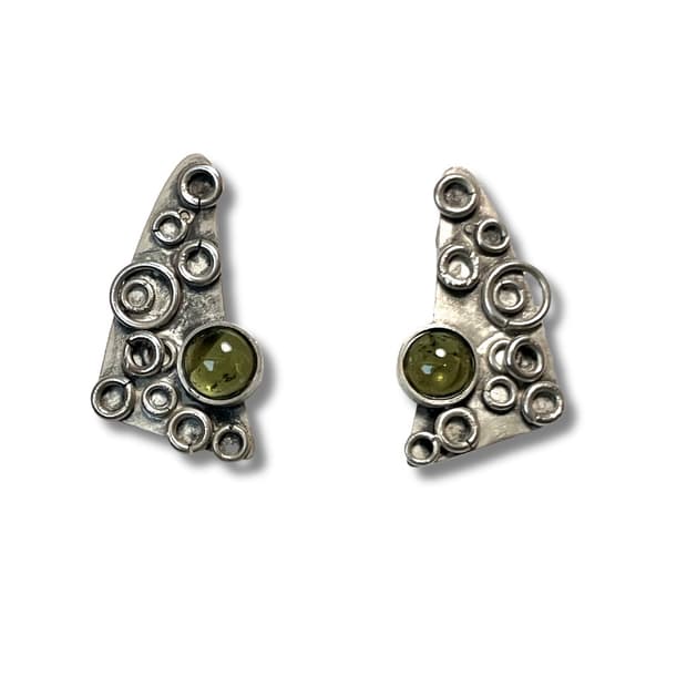 Green Quartz 925 Silver Earrings