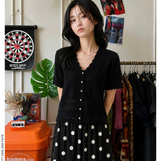 ST. JOHN Summer Lace Black Cardigan 