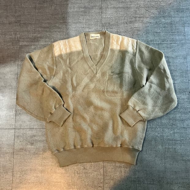 일본빈티지 Greengate 올드스쿨아메카지 혁오풍 원포켓 니트스웨터