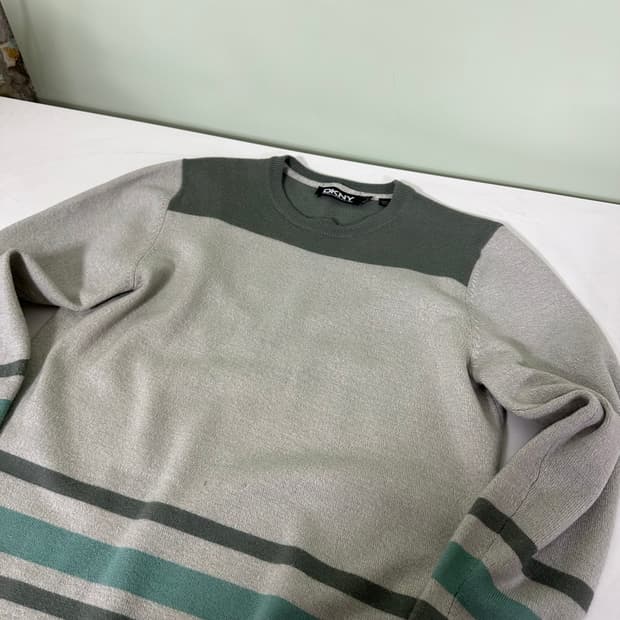 우먼M DKNY 단가라 메리노울 라운드니트