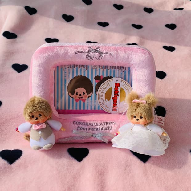 몬치치 웨딩 인형 액자 희귀