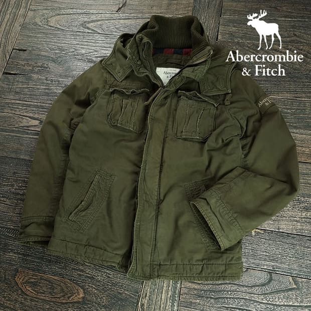 [아베크롬비] 빈티지 가공 밀리터리 멀티 포켓 후드 코튼자켓 M19809