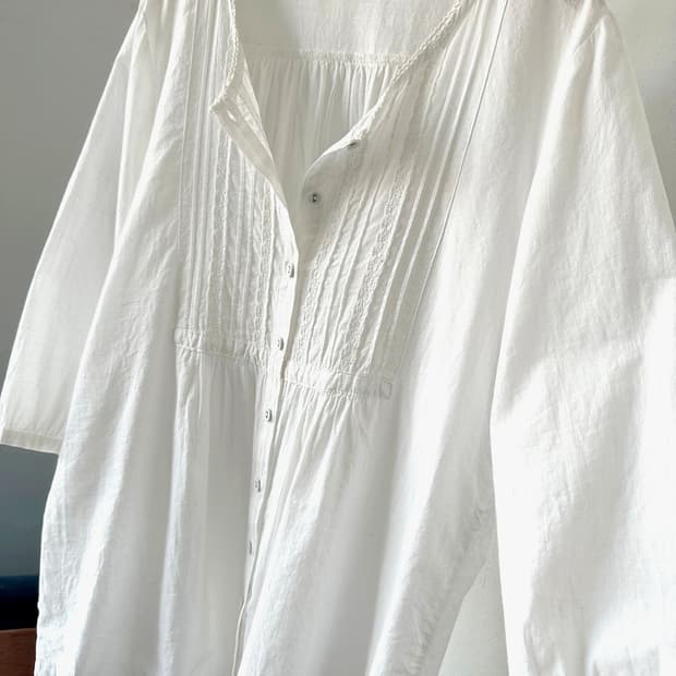 Natural cotton High gauge lace shirt