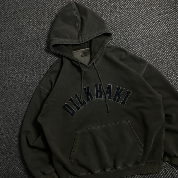 퍼스텝 피그먼트 오일 카키 후드 티셔츠 y 4198