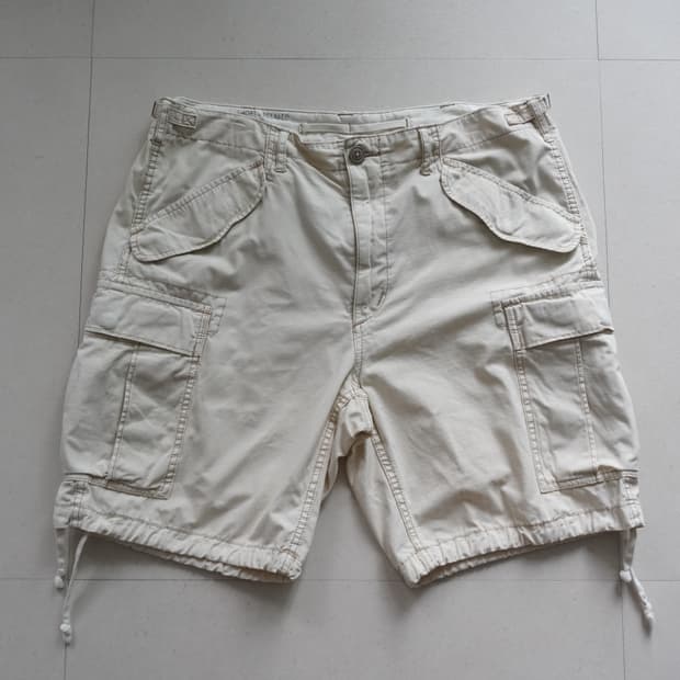 폴로 랄프로렌 숏 릴렉스 림스탑 카고 반바지 아이보리 36