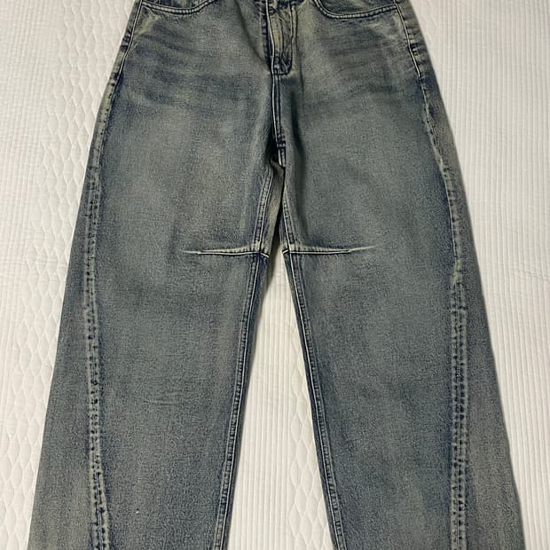 CURVED HERITAGE DENIM PANTS(VTG BLUE)