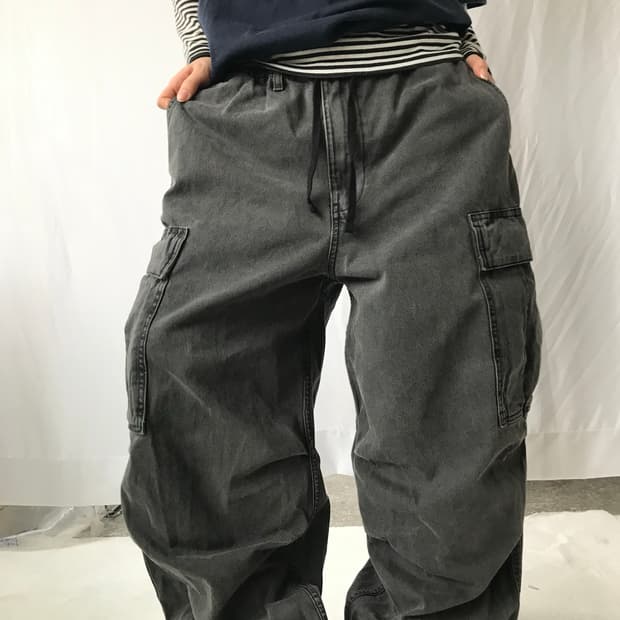 핀턱 와이드 데님 팬츠