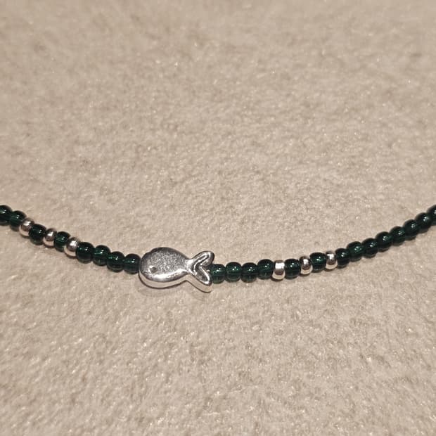 물고기 포인트 비즈 목걸이 (새상품)