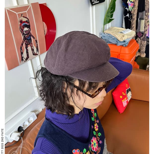Chapeau d'O Japan Linen Newsboy Cap