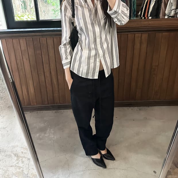 Y'S cotton cropped pants