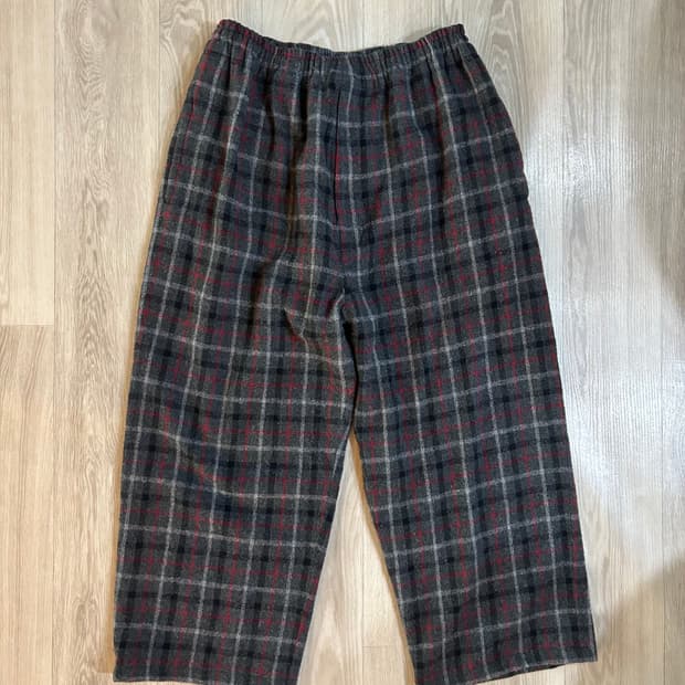 언더커버 20aw 축융 울 체크 와이드 팬츠 