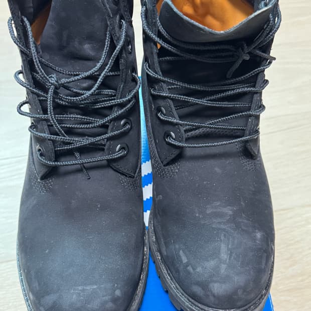 팀버랜드 프리미엄 6인치 워터프루프 부츠 블랙 누벅 - 와이드