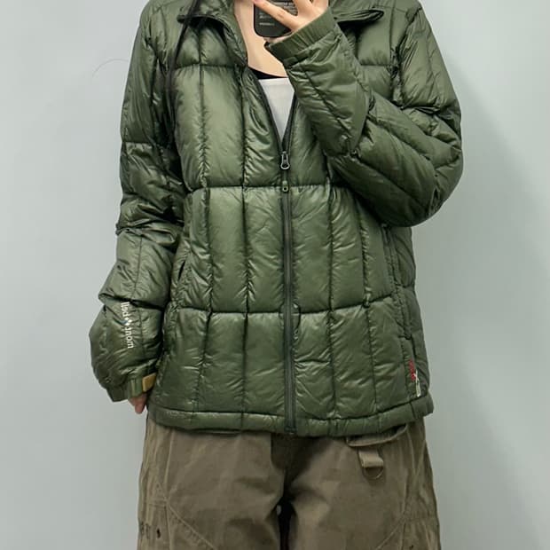 몽벨 플라즈마 ex1000 카키 경량 퀼팅 패딩