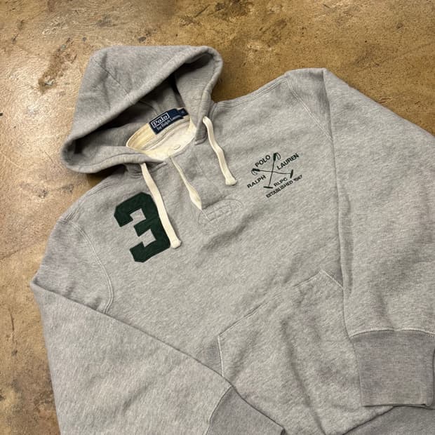폴로 랄프로렌 그레이 후드티