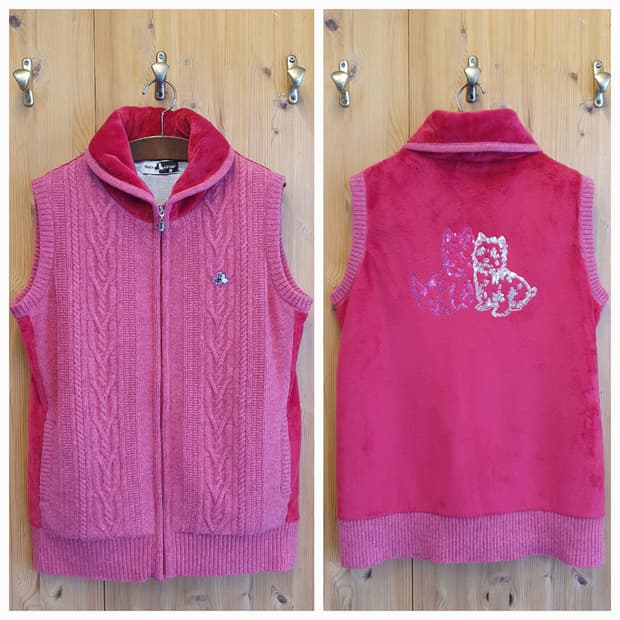 66.블랙&화이트 방풍 니트조끼