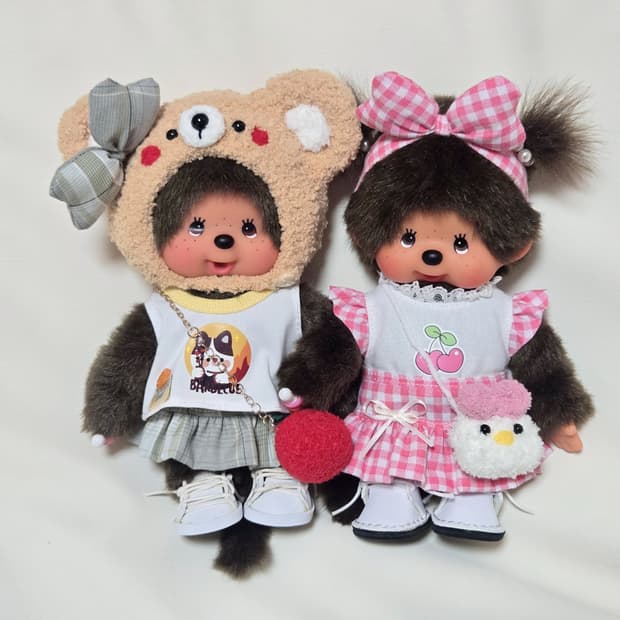 몬치치 고전 곰 + 핑크오리 커스텀:) 🩷🤎