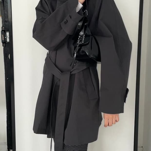 피키소사이어티 트렌치 코트 차콜