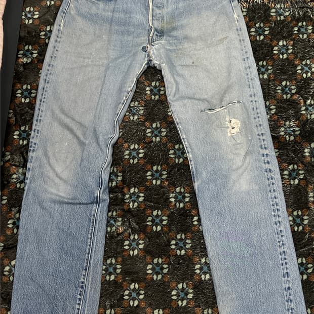 80s USA 빈티지 리바이스 501 66후기 셀비지 데님 팬츠