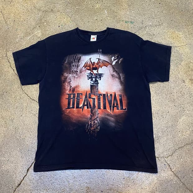 미국 빈티지 레어 비스티벌 BEASTIVAL 공식투어티 락티셔츠 반팔티