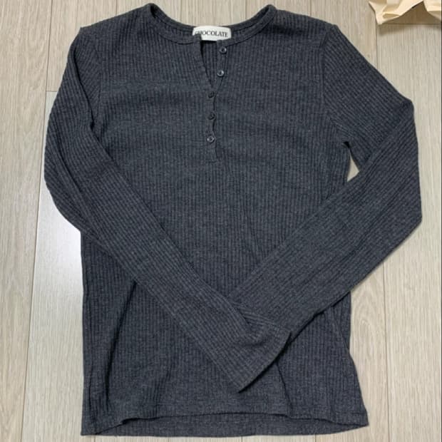 그레이 골지 헨리넥 긴팔