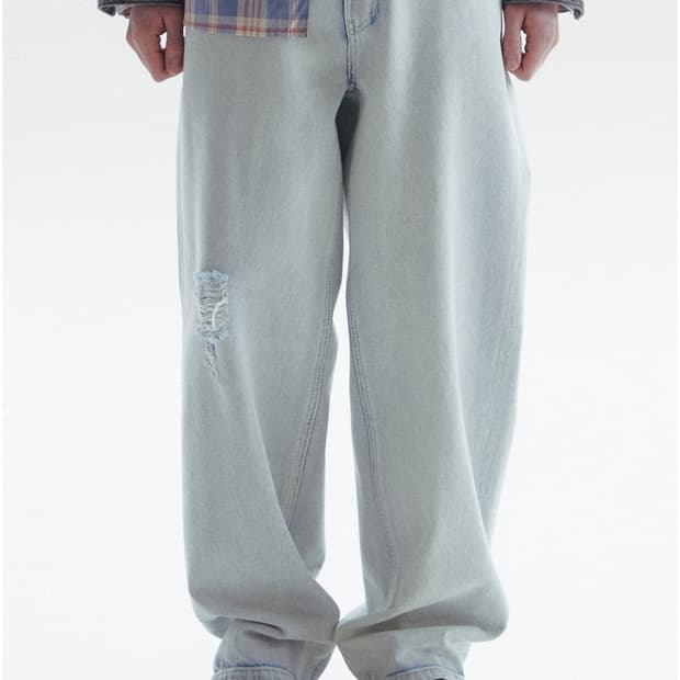 조우 chowoo  브러쉬드 세미 와이드팬츠 