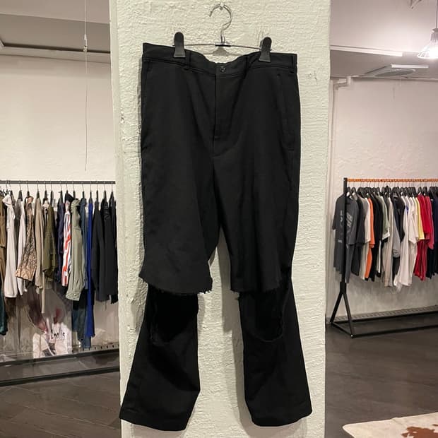 블랙 꼼데가르송 18ss 컷아웃 팬츠